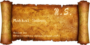Makkai Sebes névjegykártya
